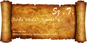 Szántó Tamás névjegykártya